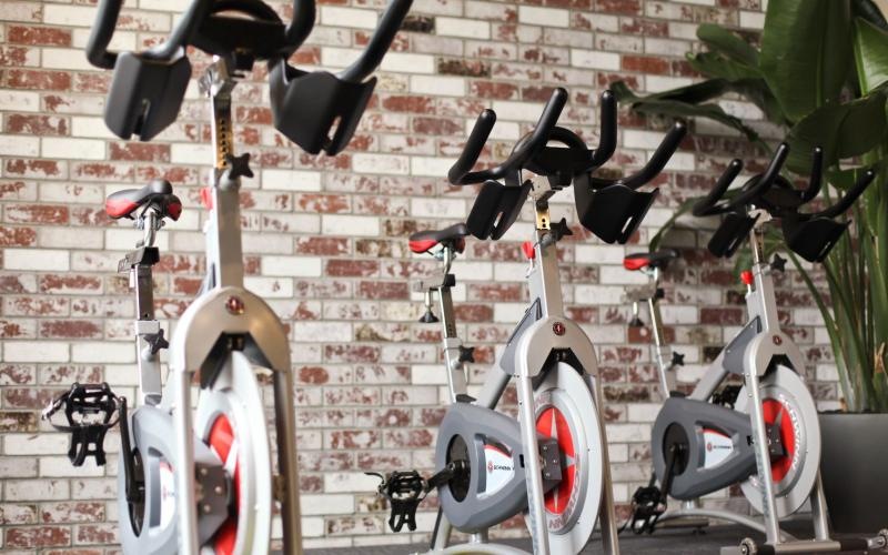 a row of bicycles